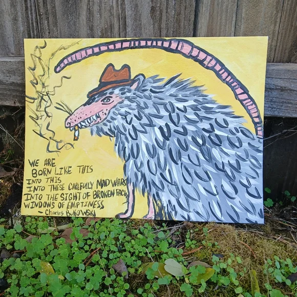 Possum With Bukowski Quote - Picture 3 of 12